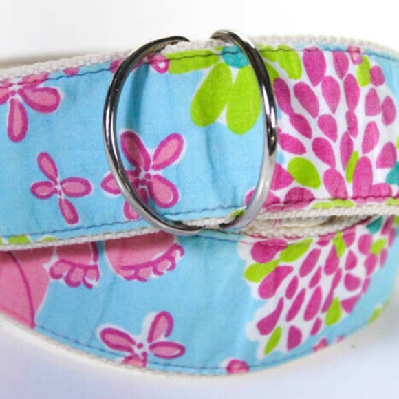 Lilly Pulitzer Blue Cotton Floral design Belt sm main image 4